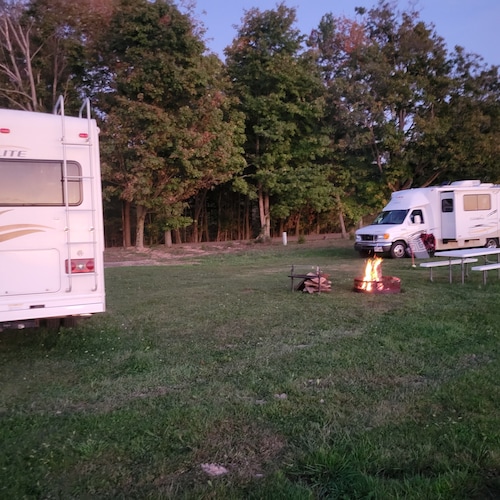 Tranquil campground in Meadville for a peaceful getaway. Park car, popup a tent