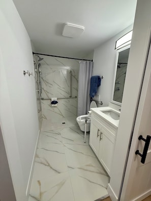 Shower, toilet paper