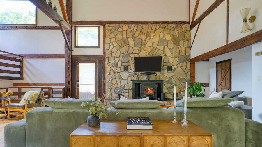 Historic Barn Retreat w/ Pool & Pond Views Longview Pond Lodge by Avantstay