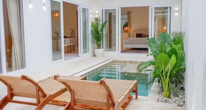 Boho Chic 2BR Villa w/ Pool & Rooftop Near Beach