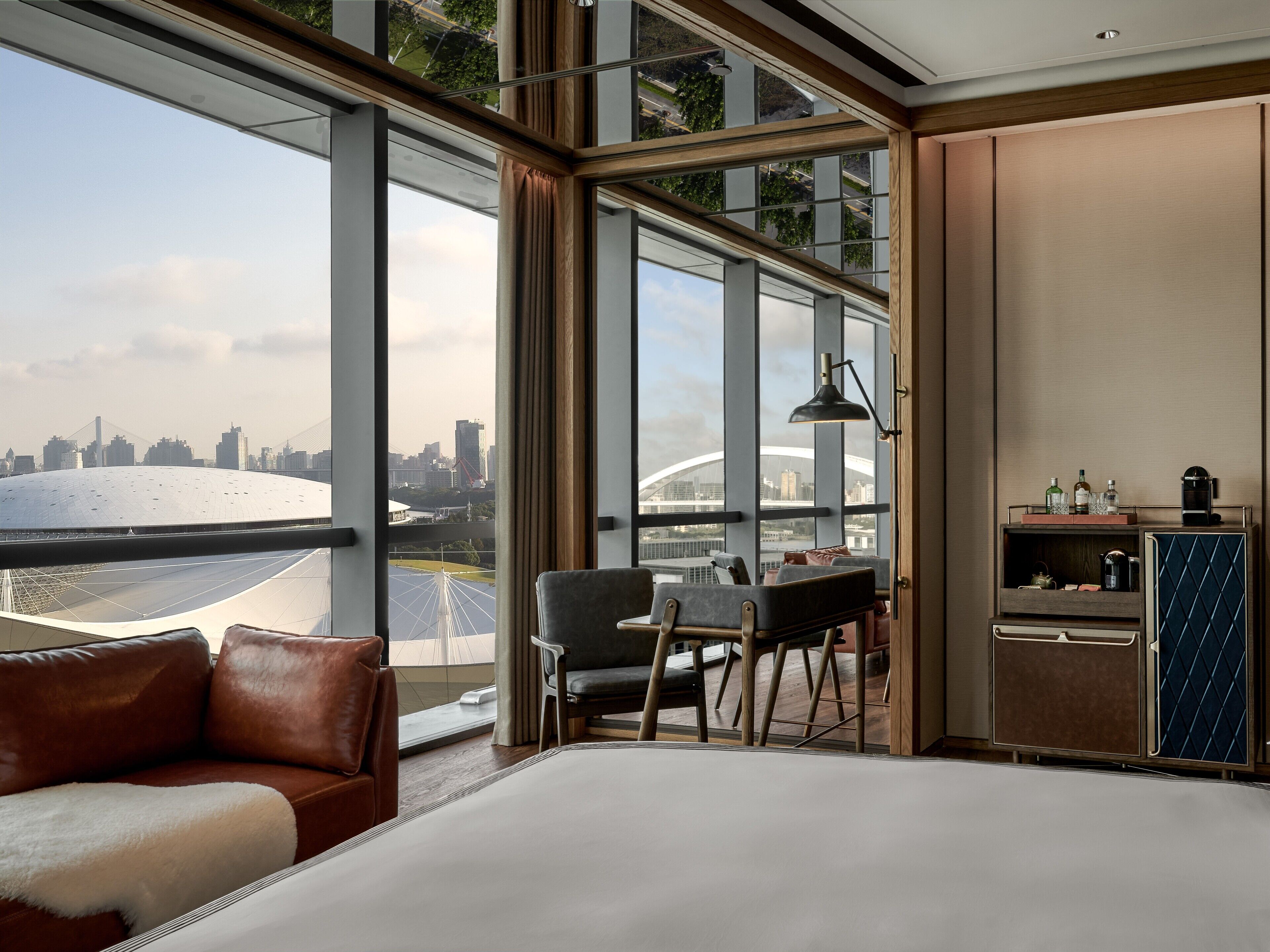 Premium bedding, free minibar items, in-room safe, desk