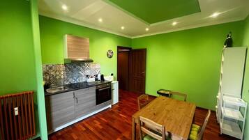 Fridge, oven, stovetop