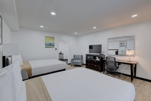 Double Room Single Use, 2 Queen Beds, Non Smoking | In-room safe, desk, laptop workspace, blackout drapes