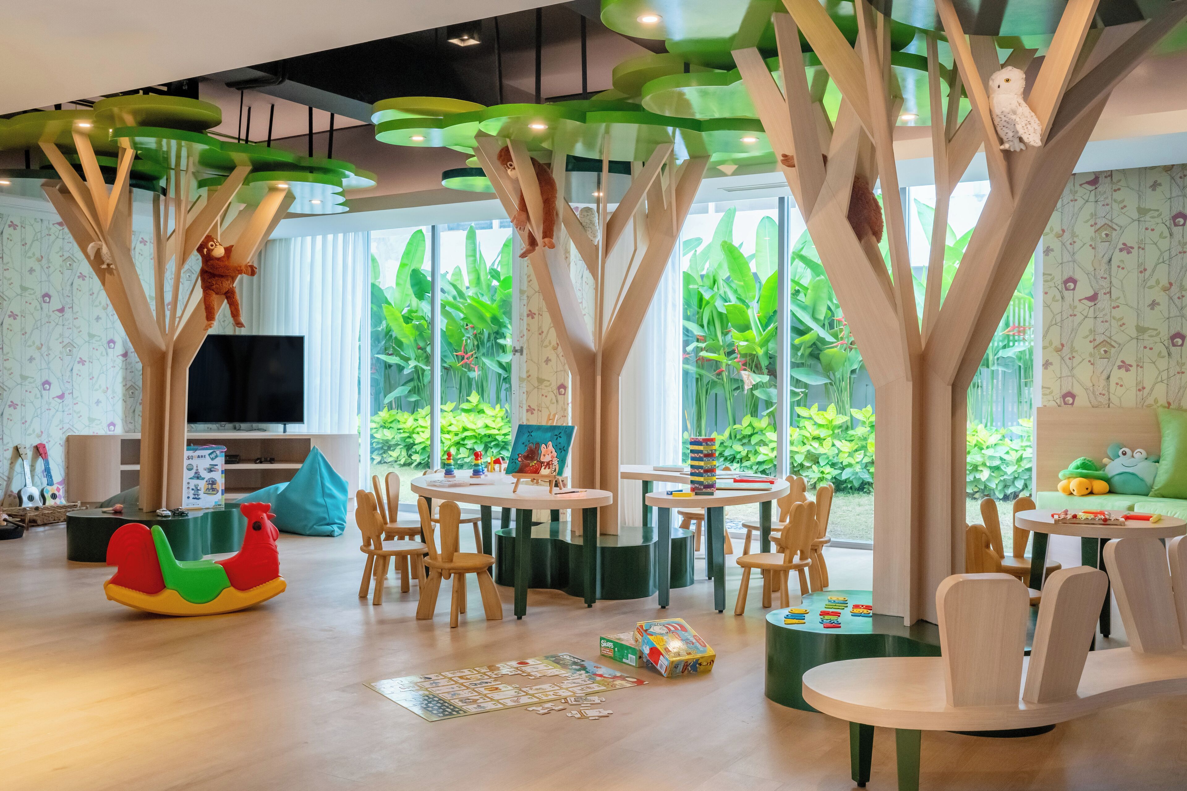 Área de juegos infantiles bajo techo