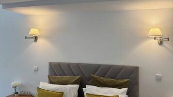 1 bedroom, desk, iron/ironing board, travel cot