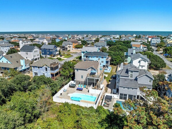 Exterior - The Salty Seahorses | 1,390 ft to the beach | Private Pool, Hot Tub, and Dog Friendly (Corolla)