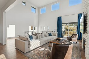 Smart TV, fireplace, video games, DVD player