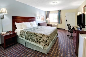 Desk, blackout drapes, iron/ironing board, free WiFi