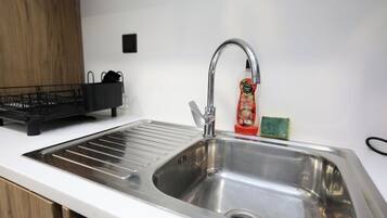 Fridge, microwave, stovetop, toaster