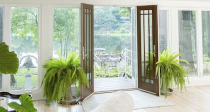 Lakefront Home with Private Beach & Pontoon Boat • Sleeps 20+