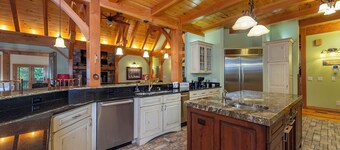 Luxe Riverfront Escape with Panoramic Mountain Views + Pickleball Court