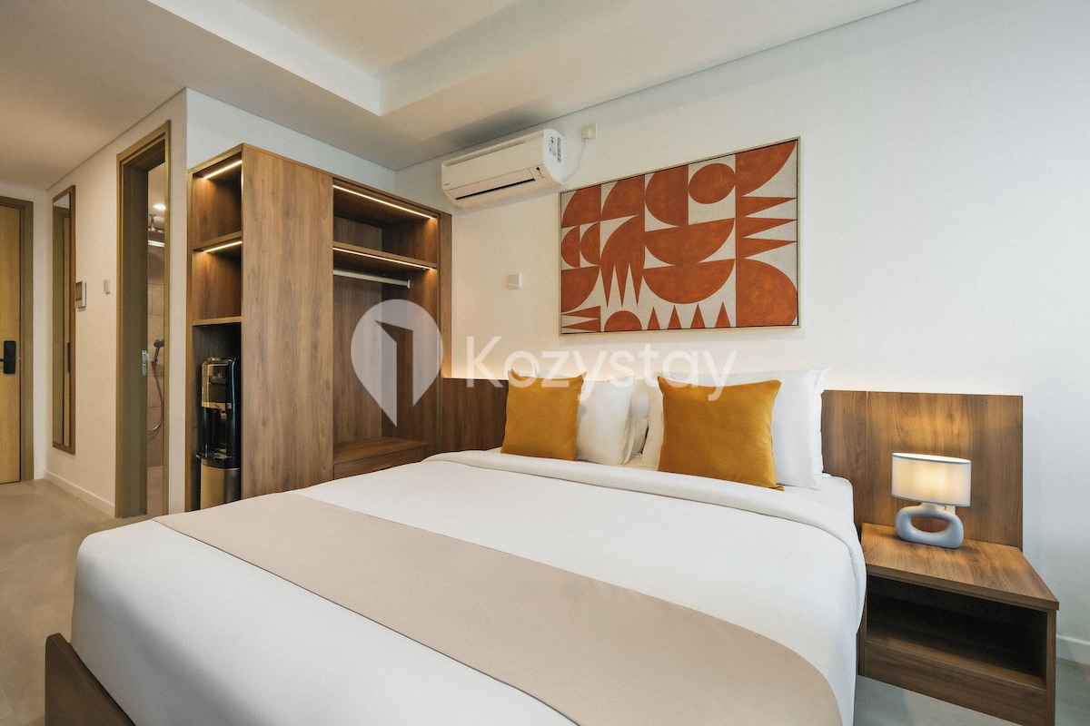 Apartemen, 1 kamar tidur, pemandangan kota | Setrika/meja setrika, Wi-Fi gratis, dan seprai linen