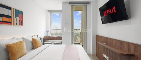 Lägenhet - 1 sovrum - utsikt mot staden | Strykjärn/strykbräda och gratis wi-fi