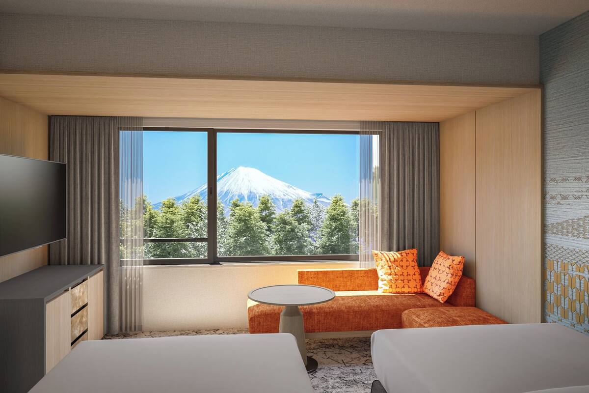 Chambre Quadruple, non-fumeur, vue montagne (Mt.Fuji View)