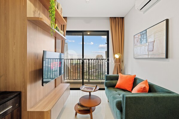 Appartement, 1 chambre, vue ville | Coin séjour