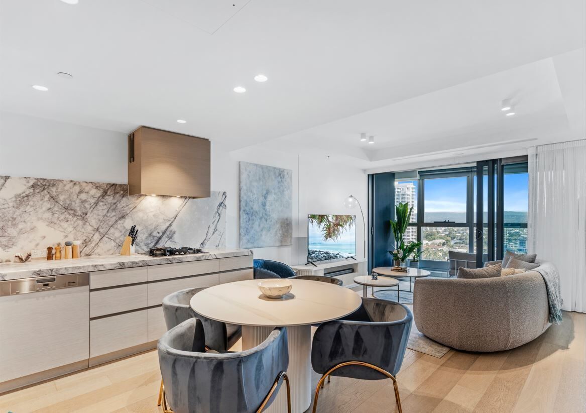 Executive Apartment, 2 Bedrooms, Balcony, Canal View | Living area | 75-cm Smart TV with digital channels