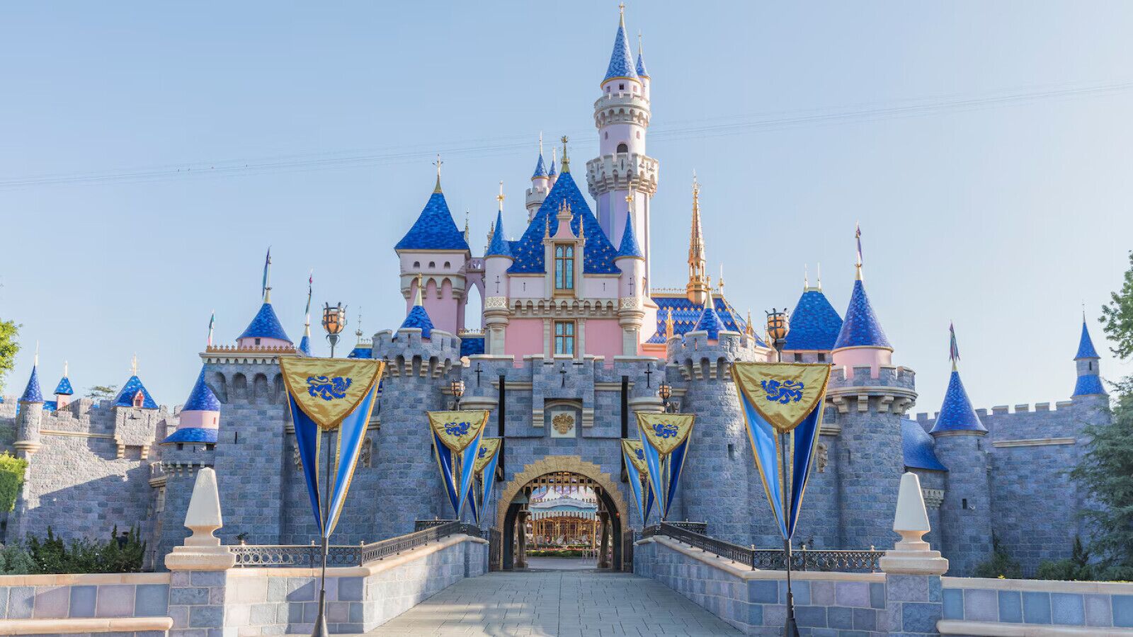 A castle-like structure with multiple towers and a central entrance.