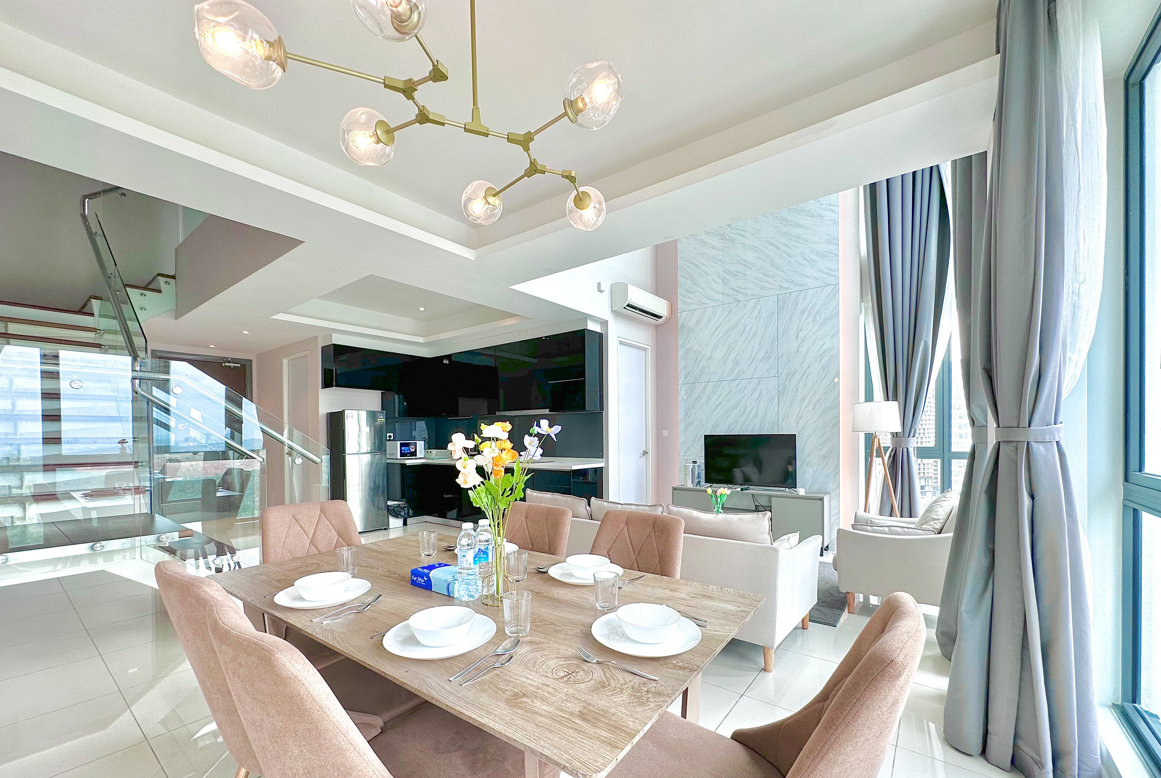 Deluxe Duplex, 3 Bedrooms | Living area | Flat-screen TV