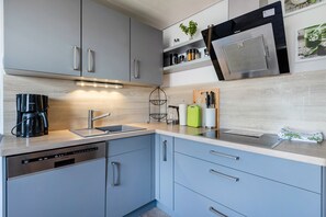 Fridge, oven, stovetop, dishwasher