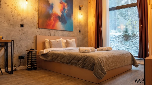 Apartemen Deluks, balkon, pemandangan gunung