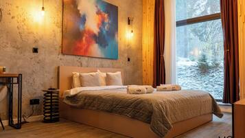 Premium bedding, memory-foam beds, desk, blackout curtains