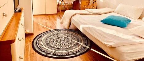 1 غرفة نوم وواي فاي وملاءات أسرّة