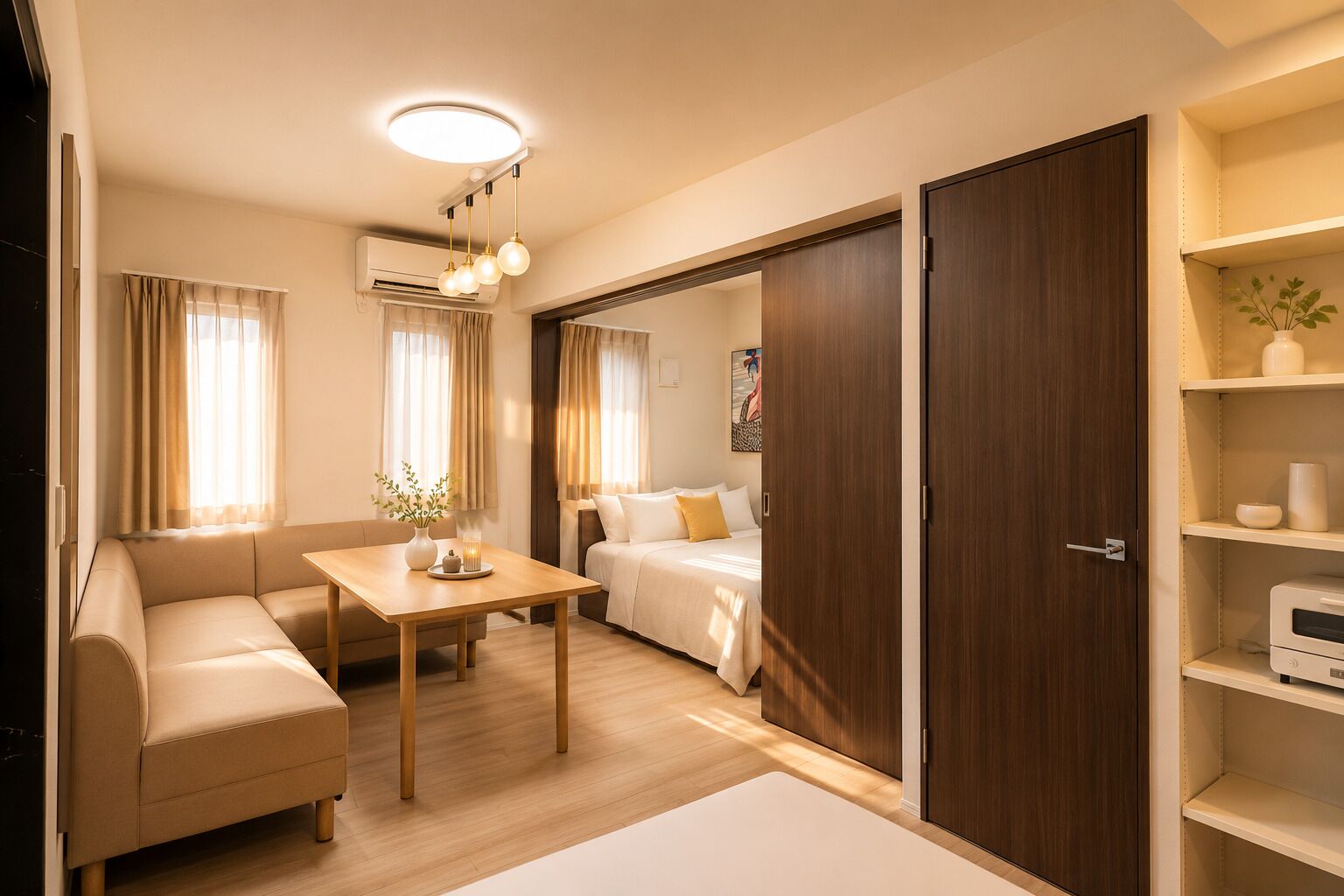 Basic Suite | Living area | 0-inch flat-screen TV with cable channels