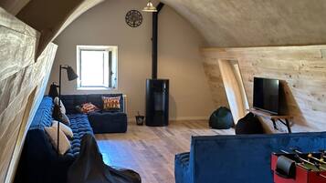 TV, fireplace, ping pong