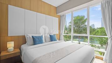 Apartment, 2 Bedrooms, City View | Desk, laptop workspace, iron/ironing board, free WiFi