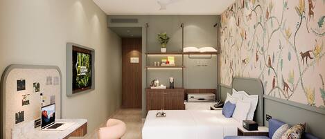 Una scrivania, postazione laptop, Wi-Fi gratuito