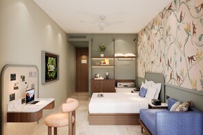 Escritorio, espacio para trabajar con laptop y wifi gratis 