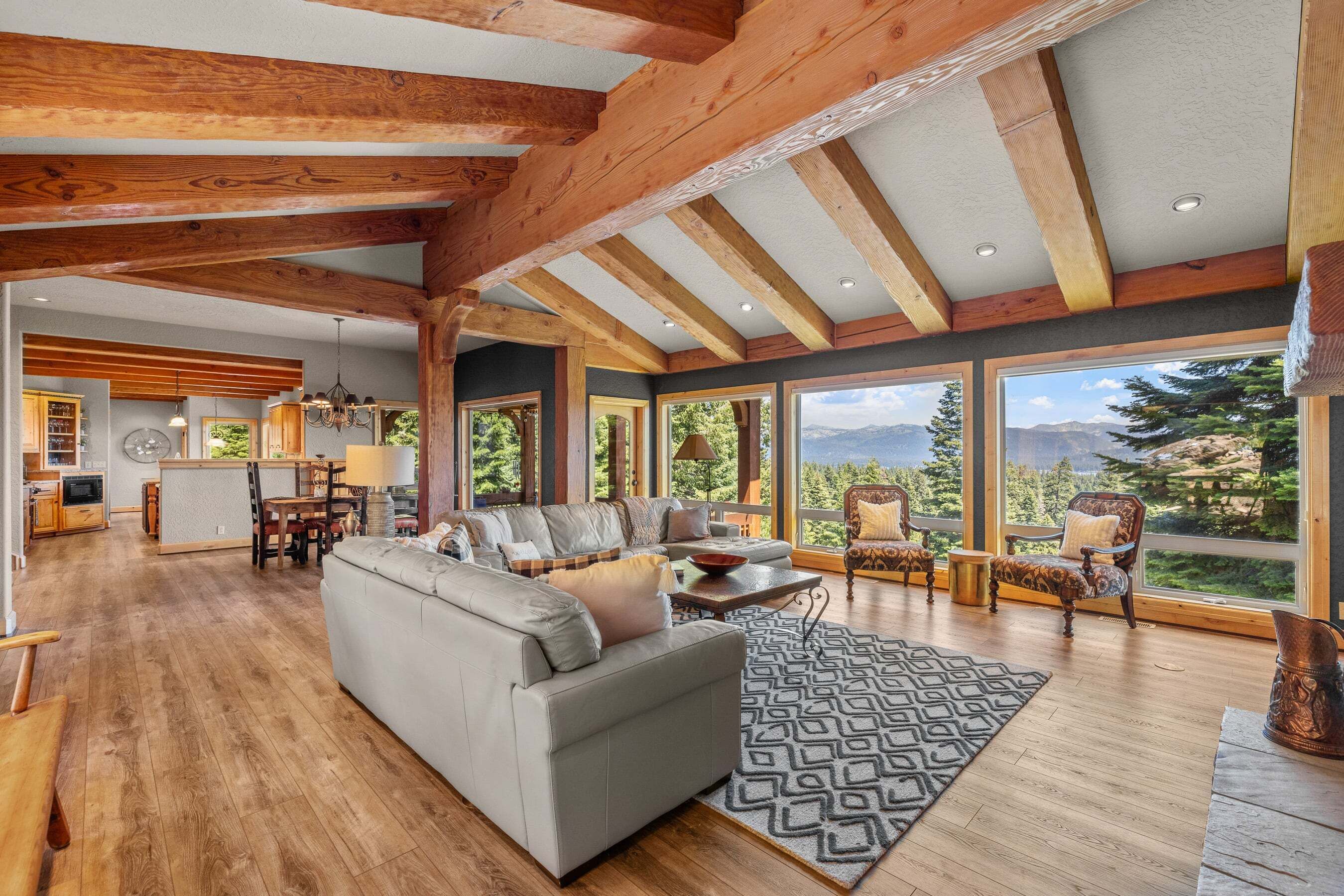 Smart TV, fireplace, books, offices