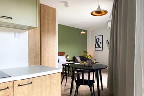 Classic Apartment, Balcony | Private kitchen | Electric kettle, highchair - apartamenty-wroc Center by Uni Bridge (Wrocław)