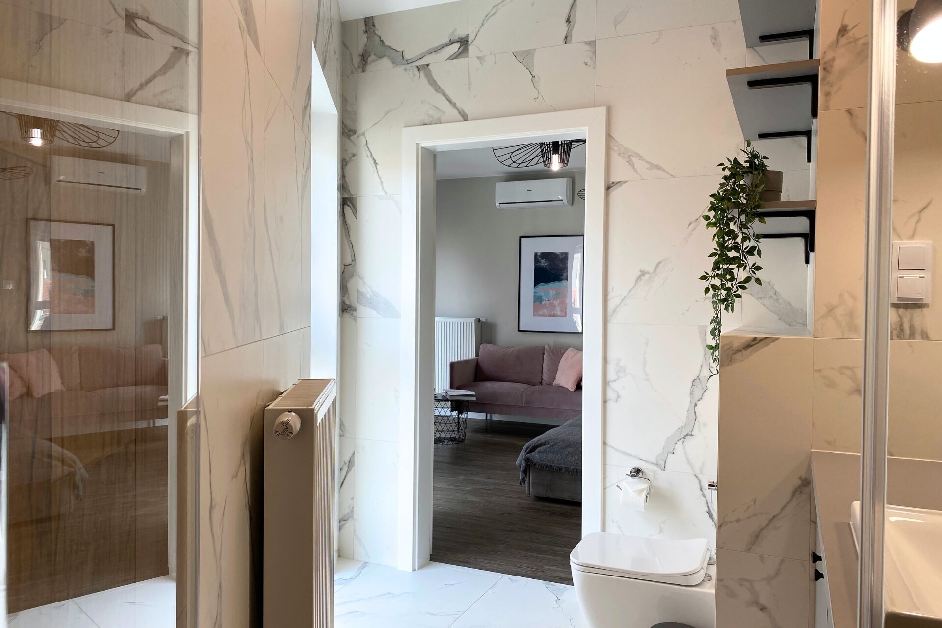 Comfort appartement, balkon | Badkamer