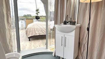 Lyxbungalow - uteplats - havsutsikt | Badrum