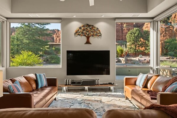 TV, fireplace, offices