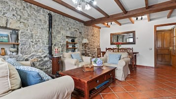 Télévision, cheminée, lecteur de DVD