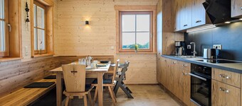 Vacation chalet with sauna and large terrace at Ferienhof Schiegl in the bay. Forest