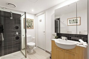 Hair dryer, towels