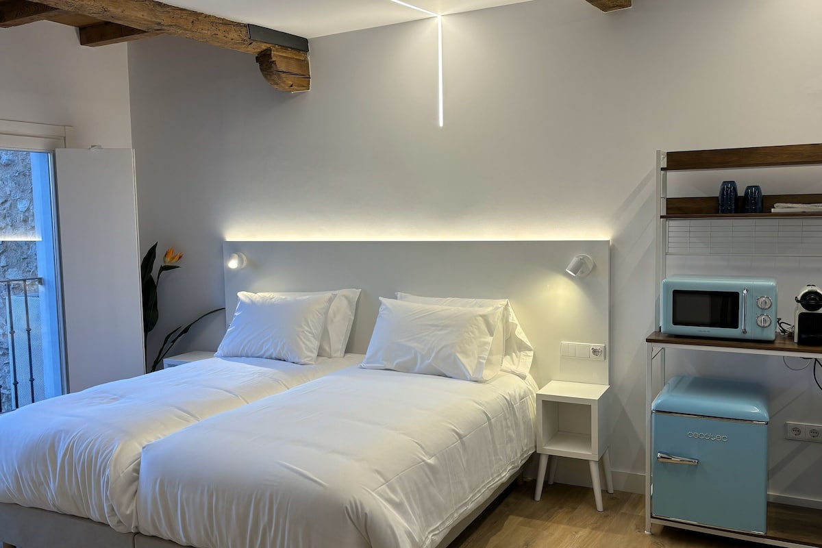 Habitación superior con 2 camas individuales, vista a la ciudad | Escritorio, espacio para trabajar con laptop y insonorización