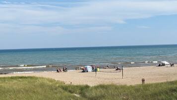 On the beach, beach towels