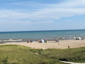 On the beach, beach towels