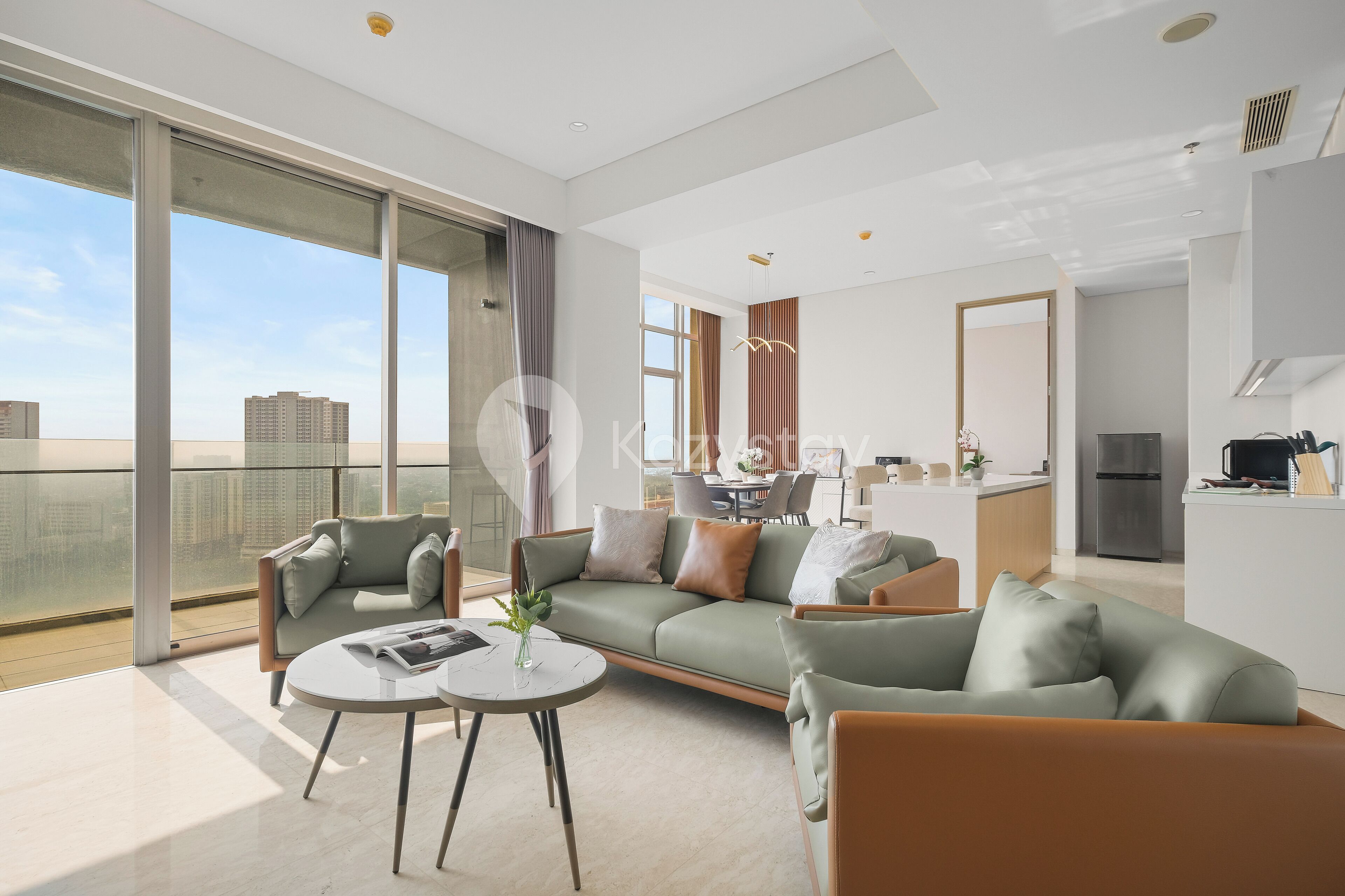 Apartemen, 3 kamar tidur, pemandangan kota | Area keluarga | Smart TV 50-inci dengan saluran TV kabel, Netflix, dan layanan streaming