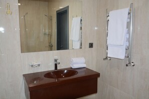 Standard Double Room, City View | Bathroom - Arena Hotel Neftchala (Neftçala)