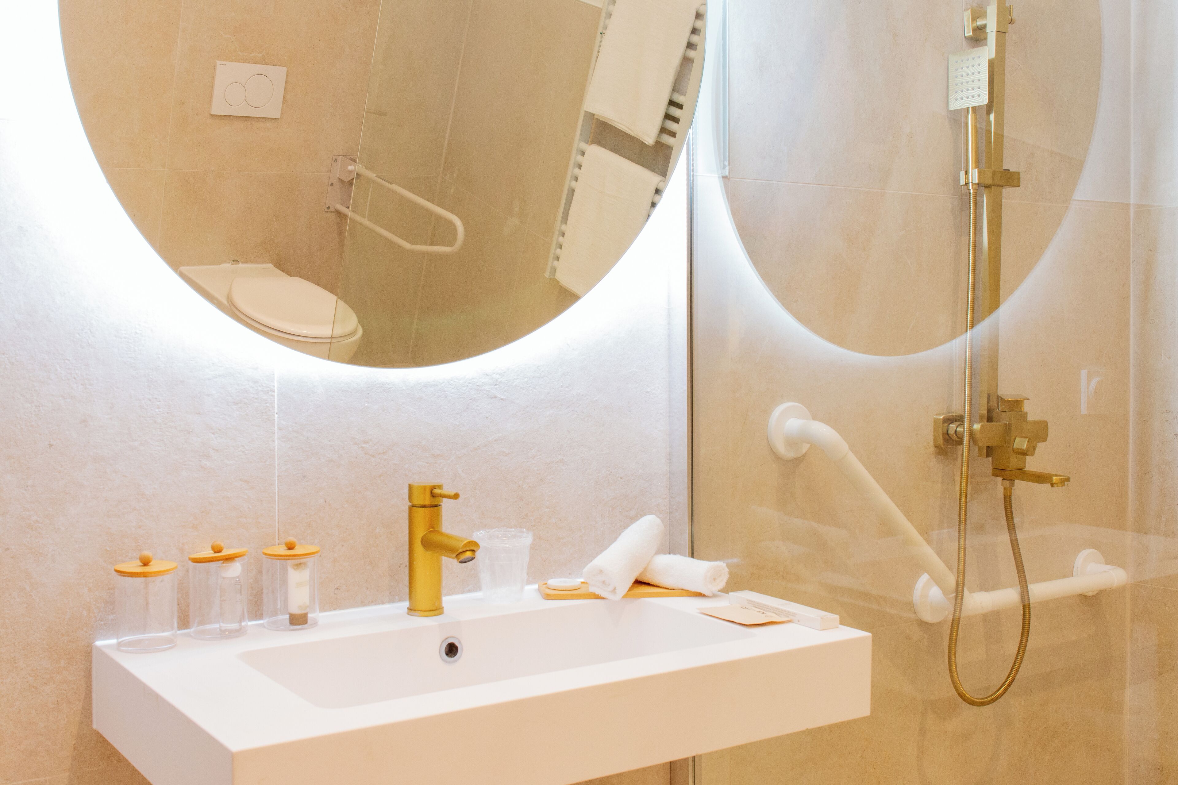 Comfort Room | Bathroom | Shower, hair dryer, slippers, towels