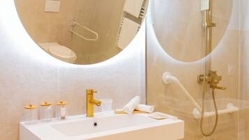 Comfort Room | Bathroom | Shower, hair dryer, slippers, towels