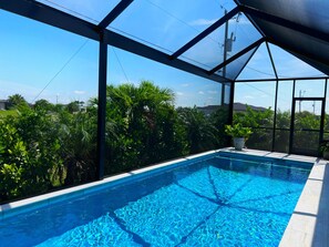 Outdoor pool, a heated pool