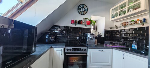 Super large old beam apartment with double living room