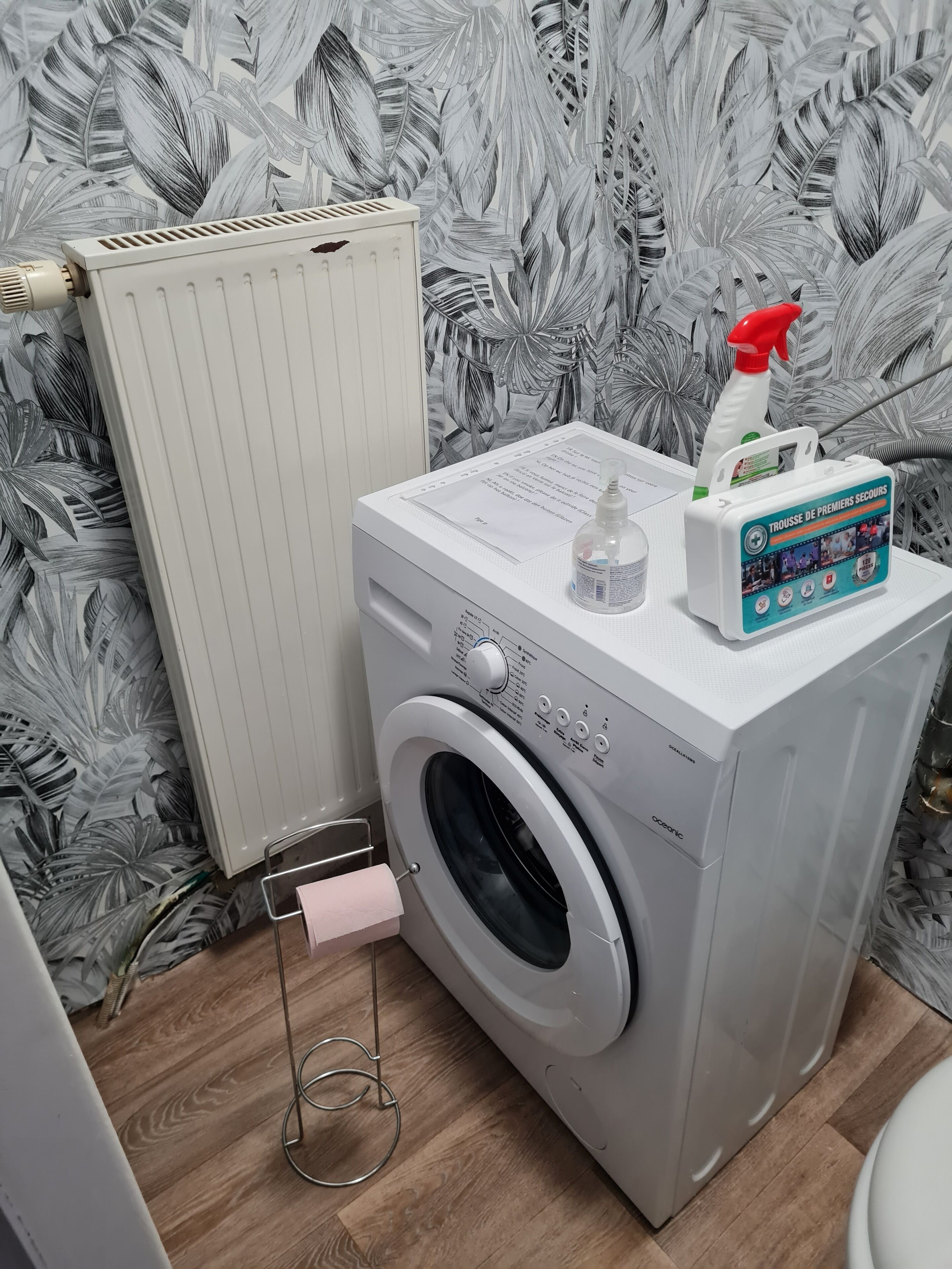 シャワー、石鹸、トイレットペーパー