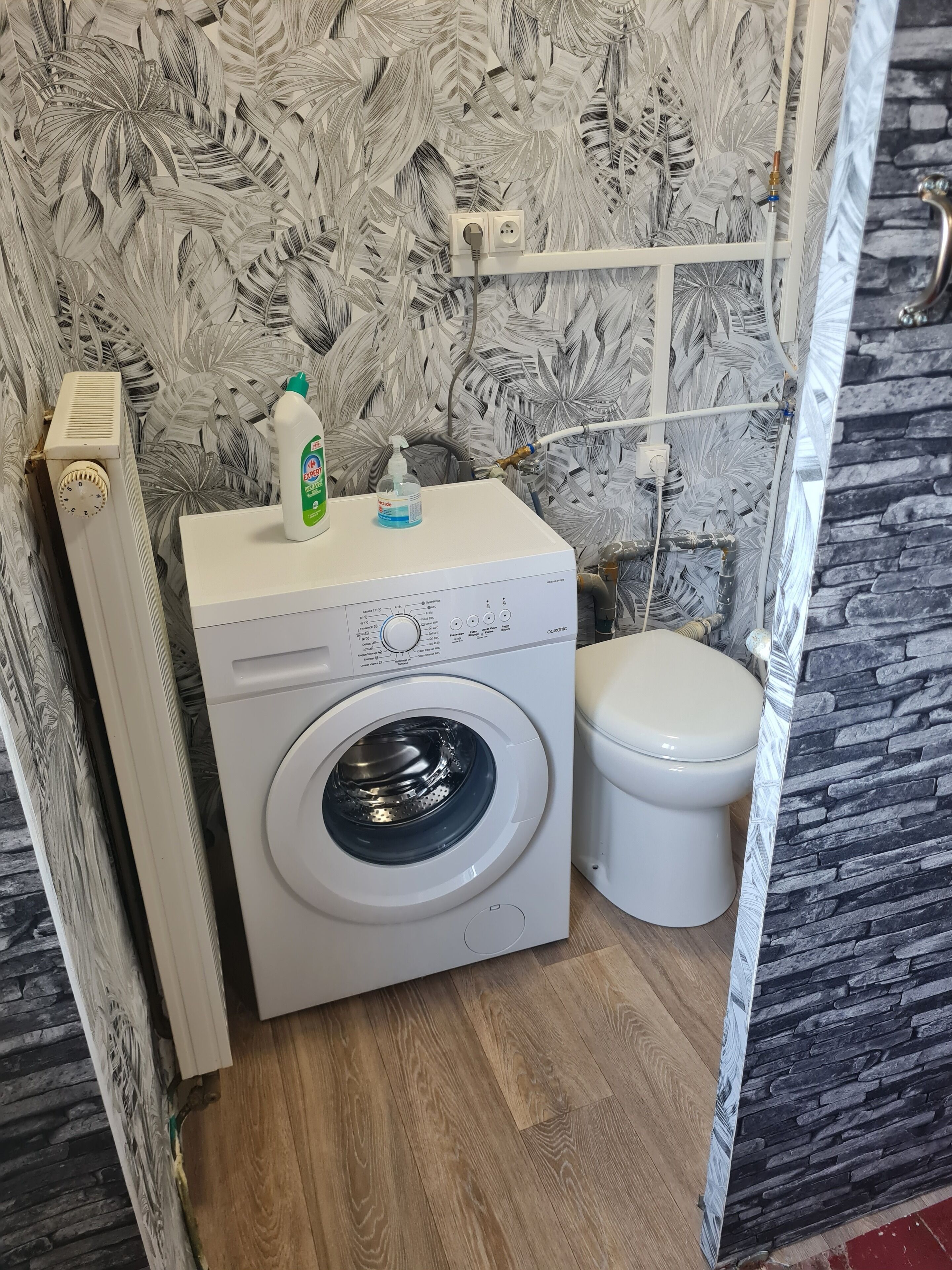 Shower, soap, toilet paper